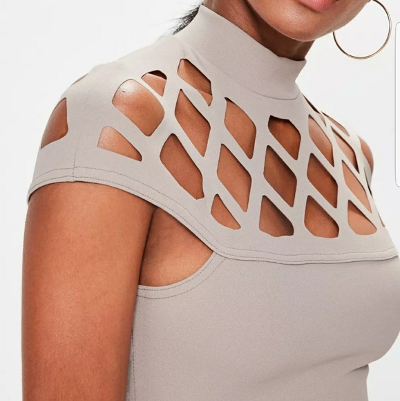 ♦️ LAST 2 High Neck Cutout Bodycon Midi Dress - Picture 3 of 4